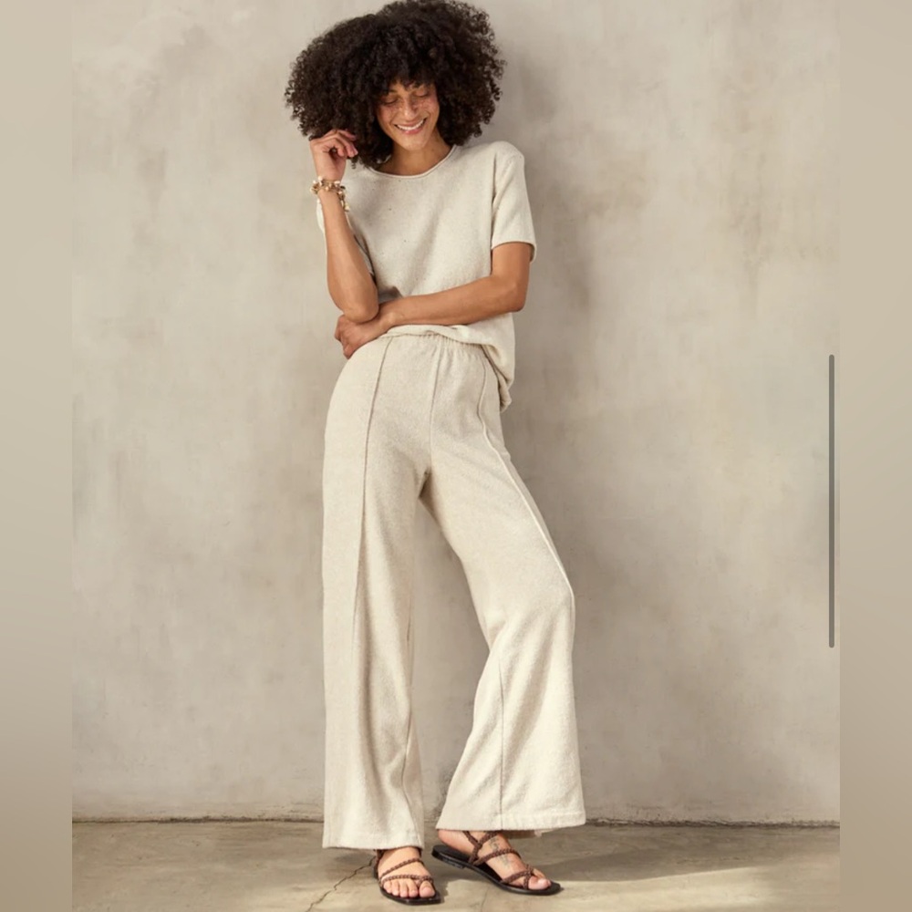 Outerknown Hightide Wide Leg Pant Oatmeal Heather Size M